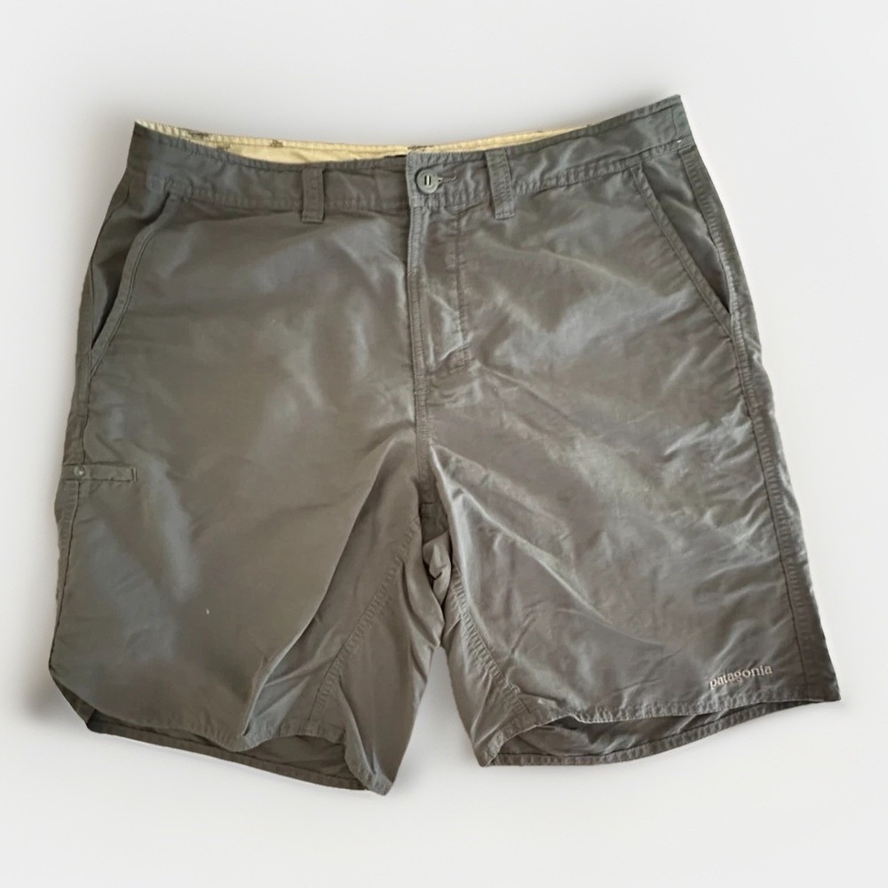 Patagonia Gray Hiking Outdoor Shorts Mens 36 Trail Utility Drawstring 9"
